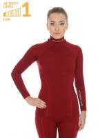 Brubeck Футболка женская дл.рукав Wool Merino 78% Бордо в Барнауле