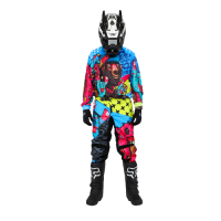 Grom Штаны кроссовые Fatbear LimeBlue в Барнауле