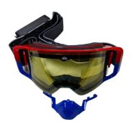 AiM Очки снегоходные с магнитной линзой и подогревом (PRO) 31-107 Accu Heated Red-Blue Glossy в Барнауле