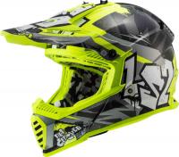 LS2 Шлем MX437 Fast Mini Crusher Черно-желтый в Барнауле