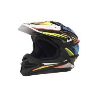 Desment Шлем кроссовый Raptor White-Yellow-Blue graphic в Барнауле