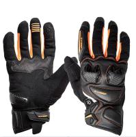 Sweep Перчатки кожаные+текстиль Hammer Black/Orange в Барнауле