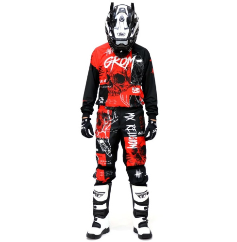 Grom Штаны кроссовые MX Religion red в Барнауле