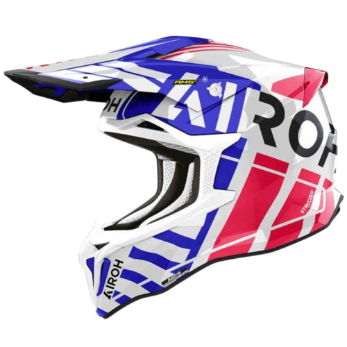 Airoh Мотошлем Strycker Brave Blue/Red Gloss в Барнауле