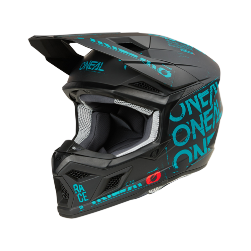 Oneal Шлем кроссовый 3Series Static черный/бирюзовый в Барнауле